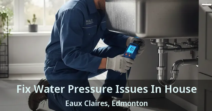 Fix Water Pressure Issues In House Eaux Claires, Edmonton - AB