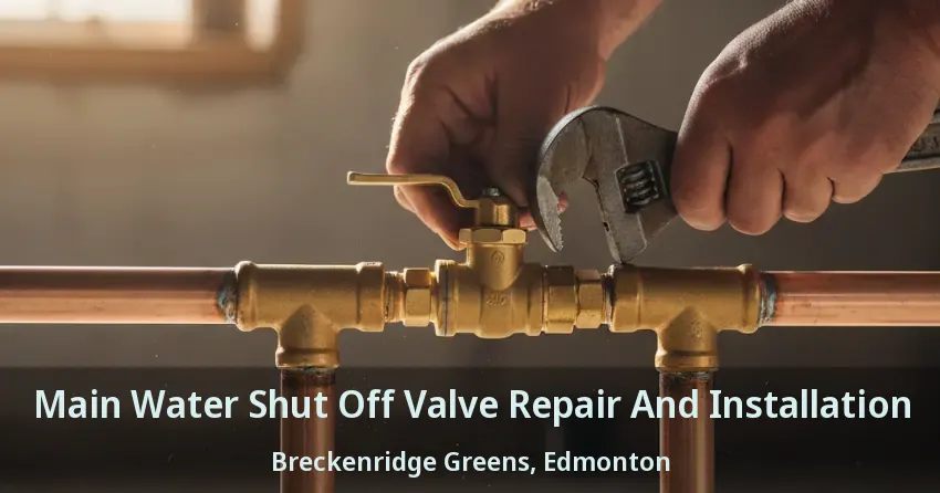 Main Water Shut Off Valve Repair And Installation Breckenridge Greens, Edmonton - AB