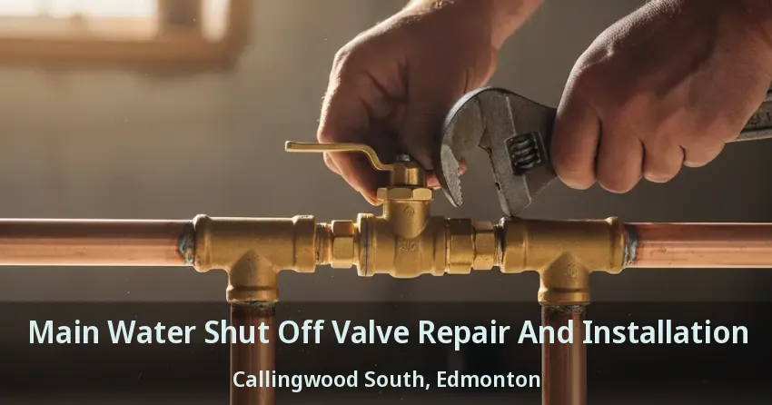 Main Water Shut Off Valve Repair And Installation Callingwood South, Edmonton - AB