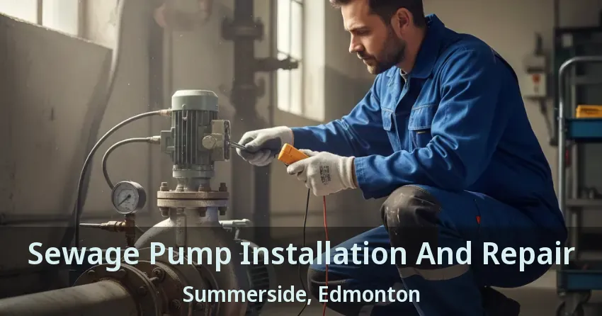Sewage Pump Installation And Repair Summerside, Edmonton - AB